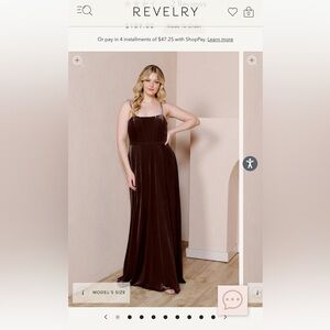 Revelry Nova Velvet Dress in Mahogany